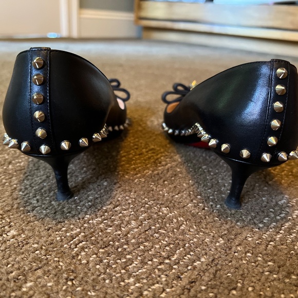 Christian Louboutin ballet spiked flat kitten heal black 39 - Picture 4 of 9